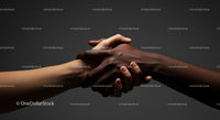 Diverse Hands in Unity on Dark Background
