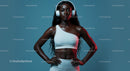 Confident Woman in Athletic Wear with Headphones