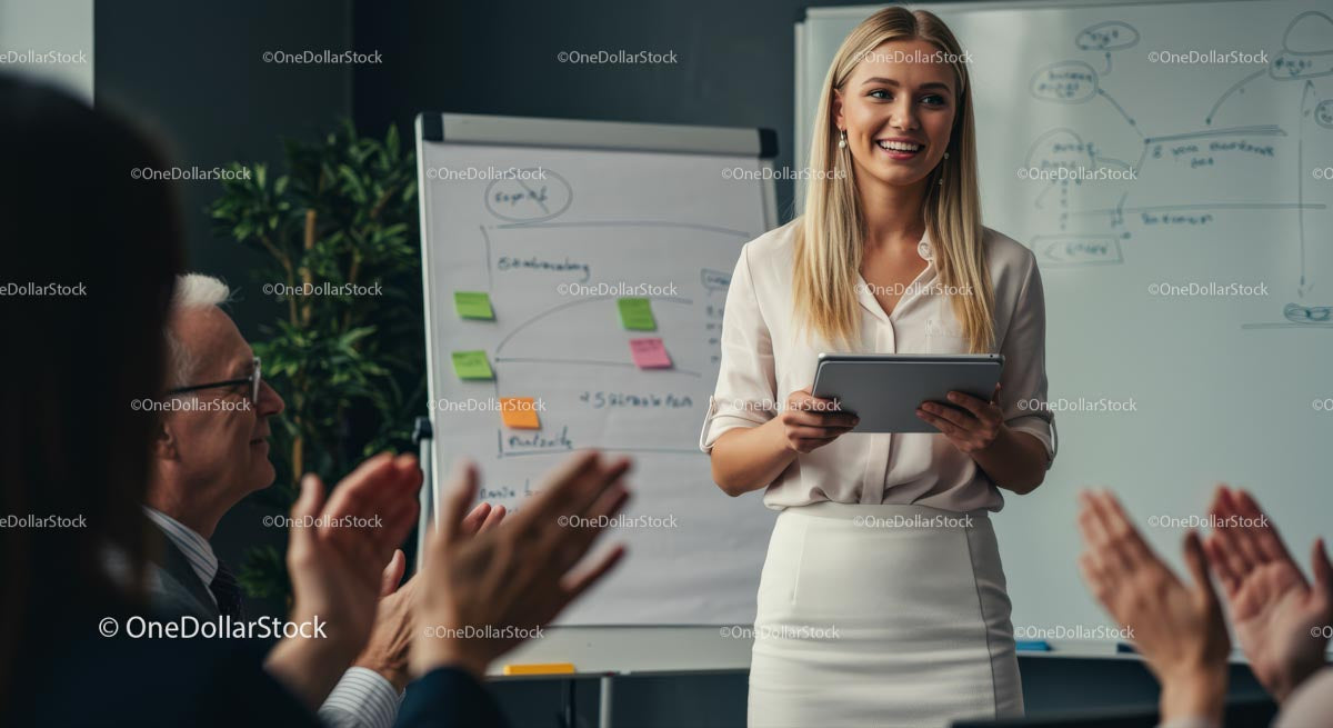 Professional Woman Leading Business Presentation