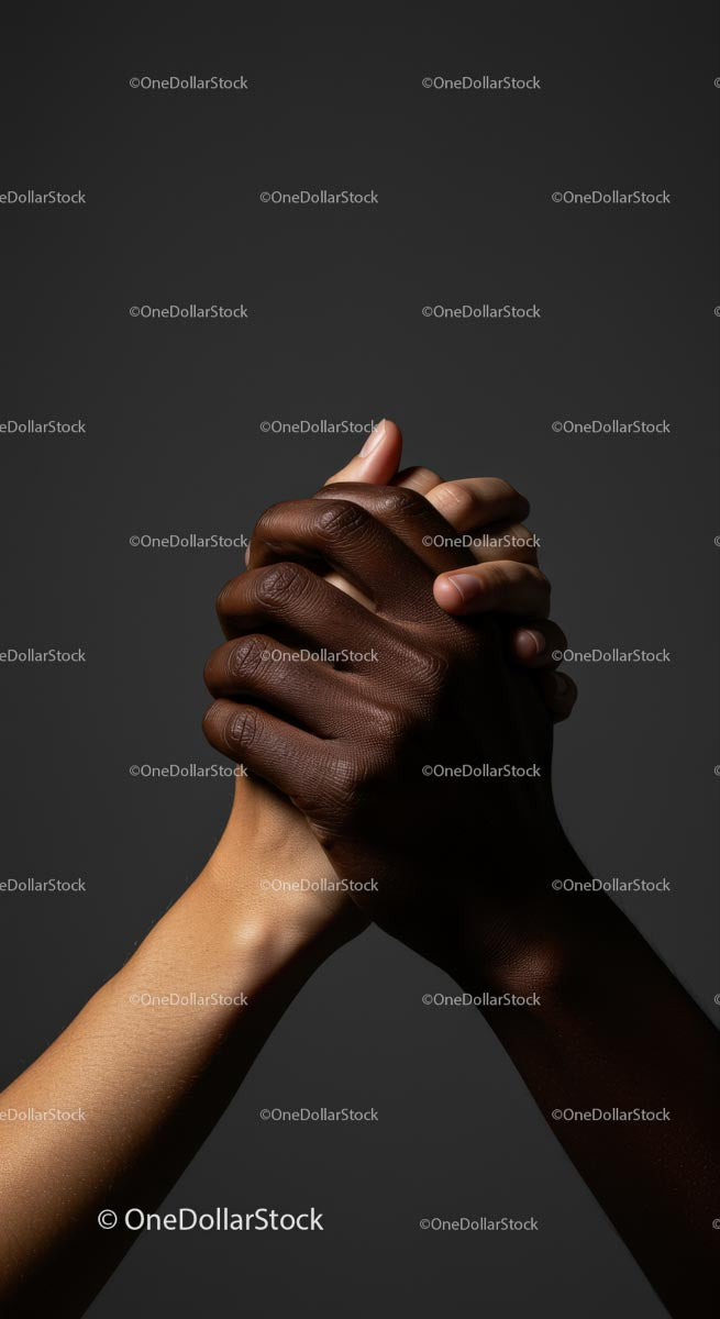 Interracial Unity Through Joined Hands