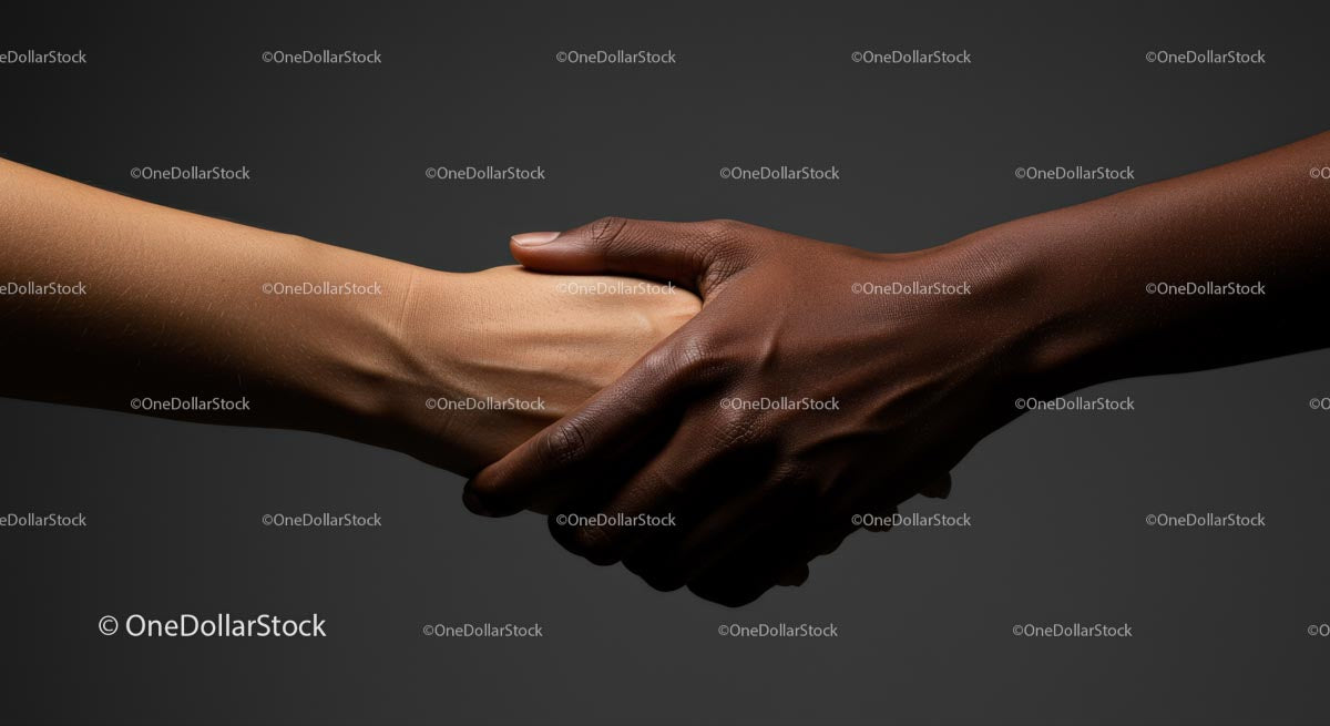 Hands in Unity Signifying Diversity and Cooperation