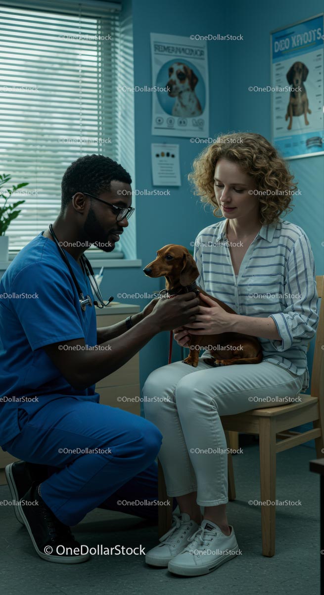 Veterinarian Consultation with Dachshund Dog