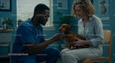 Veterinarian Examining a Dachshund in a Clinic Setting