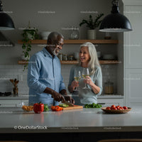 Happy Couple Cooking Together in a Modern Kitchen