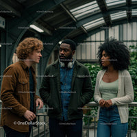 Diverse Group of Friends in Urban Setting