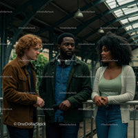 Diverse Group Conversing in an Urban Setting
