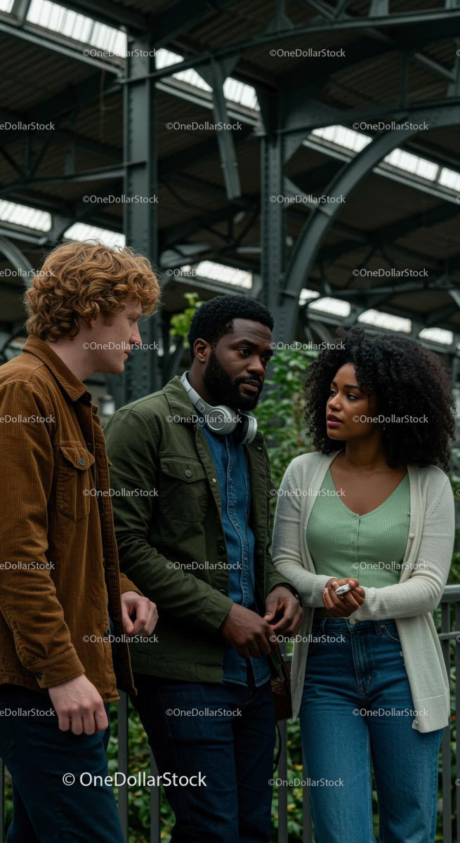 Diverse Group of Friends Engaging in Conversation Outdoors