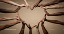 Diverse Hands Creating Heart Shape Symbolizing Unity