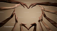 Diverse Hands Creating Heart Shape in Unity