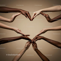 Diverse Hands Forming a Heart Symbol of Unity