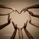 Unity and Diversity: Hands Forming a Heart Shape