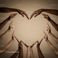 Diverse Hands Forming Heart Shape in Unity