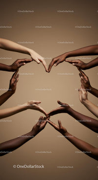 Diverse Hands Forming a Heart Symbol of Unity