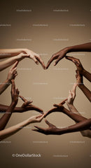 Diverse Hands Creating a Heart Shape