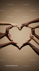 Diverse Hands Forming Heart Shape in Unity