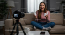Beauty Vlogger Enthusiastically Reviewing Skincare Products