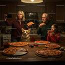 Family Enjoying Pizza Night with Cozy Holiday Vibes