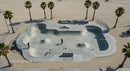 Skateboarder Enjoying Sunny Skatepark by the Beach