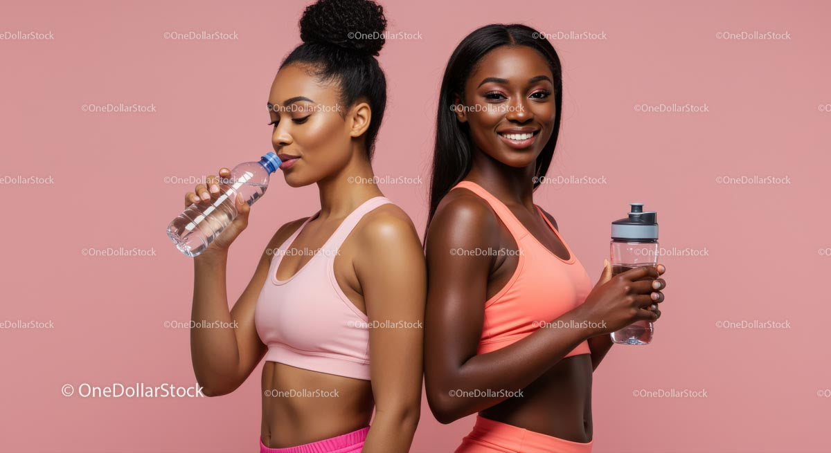 Active Women in Sportswear Staying Hydrated