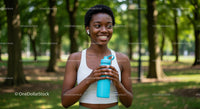 Woman with Water Bottle Enjoying Nature in the Park
