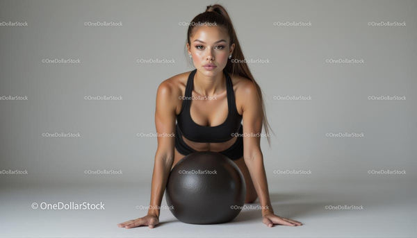 Atletyczna kobieta ćwicząca z piłką lekarską dla fitnessu