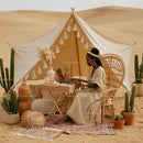Bohemian Desert Workspace with Tent and Cacti