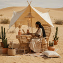 Remote Work in Bohemian Desert Setting with Cactus Plants