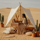 Bohemian Outdoor Workspace in Desert Setting