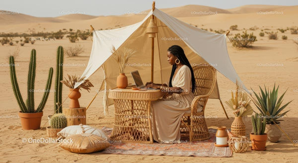 Remote Work in a Boho-Style Desert Oasis