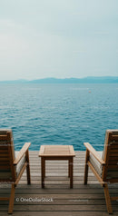 Serene Wooden Deck with Ocean View for Relaxation