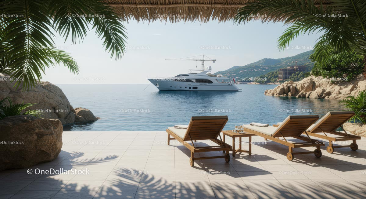 Luxurious Yacht in Tropical Coastal Paradise