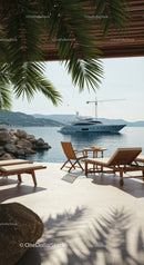 Luxury Yacht by Serene Tropical Coastline