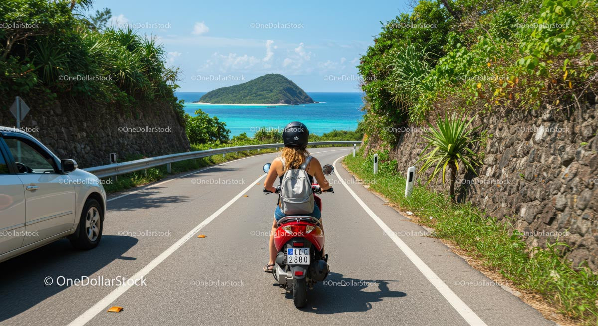 Motorcycle Ride on Scenic Island Coastal Road