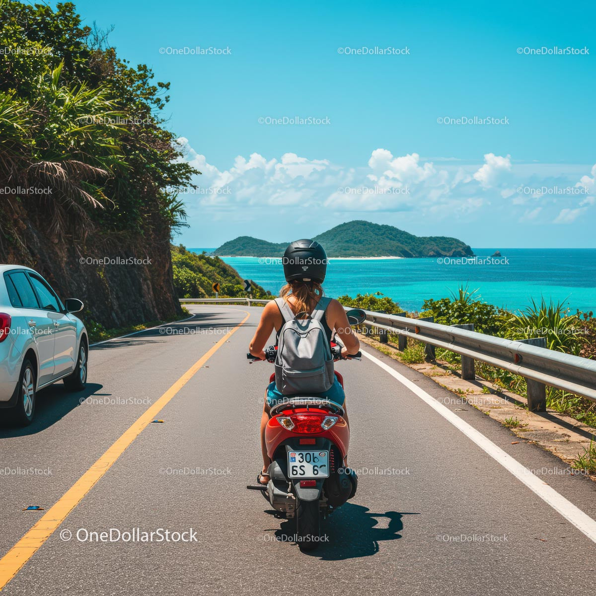 Adventurous Ride on a Coastal Road with Ocean View