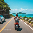 Adventurous Ride on a Coastal Road with Ocean View
