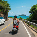 Scooter Ride Along Scenic Tropical Coastal Road