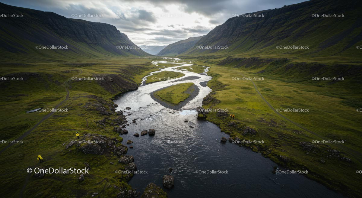 Winding River through Green Mountain Valley