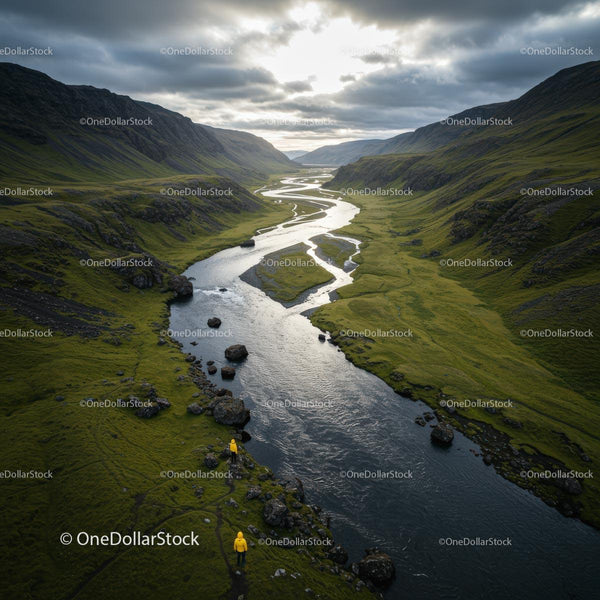 Dramatic River Valley in Remote Wilderness Setting