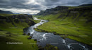 Majestic River Winding Through Lush Green Valley