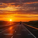 Sunset Drive on an Open Highway