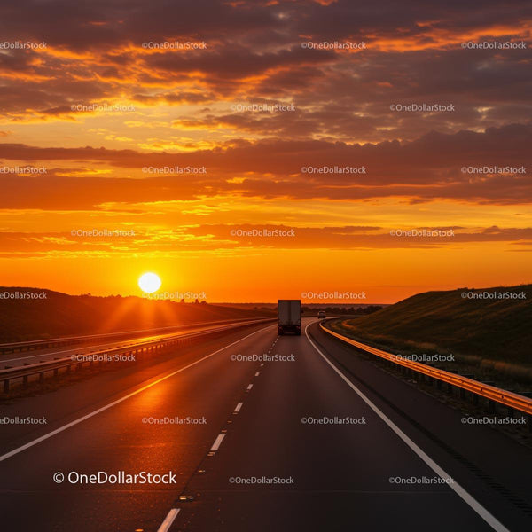Sunset Drive on an Open Highway