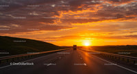 Sunset Drive on Open Highway