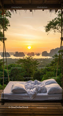 Sunlit Tropical Retreat with Floating Bed