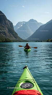 Kayaking Adventure on a Serene Mountain Lake 16 JPG Files digital asset preview