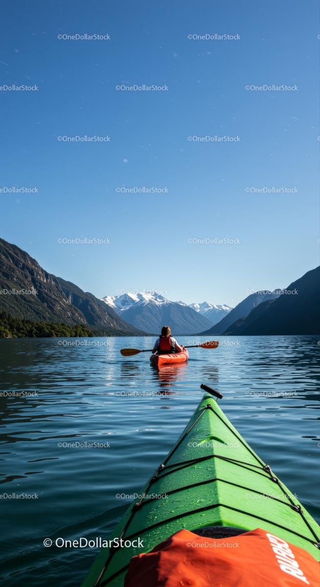 Kayaking Adventure on a Serene Mountain Lake Stock Photo Bundle preview 10