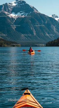 Kayaking Adventure on a Serene Mountain Lake Stock Photo Bundle preview 11