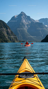 Kayaking Adventure on Pristine Mountain Lake with Majestic Views