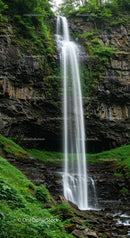 Majestic Waterfall Cascading Through Lush Greenery