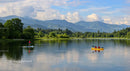 Outdoor Adventure on a Serene Mountain Lake