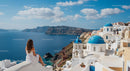 Woman Enjoying Santorini's Scenic View